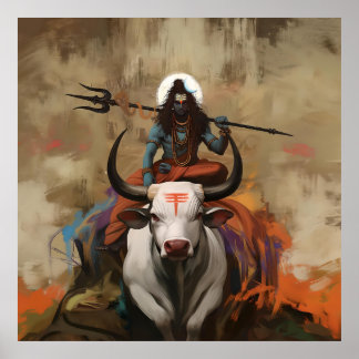 Lord Shiva on Nandi Poster
