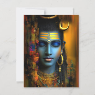 Lord Shiva Print: Modern Abstract Visionary Art Postcard