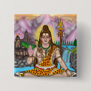 Lord Shiva Spiritual Hindu Deity Custom Button Pin