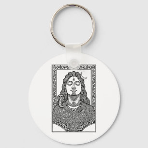 Lord Shiva Traditional Indian Mehendi And Mandala Key Ring