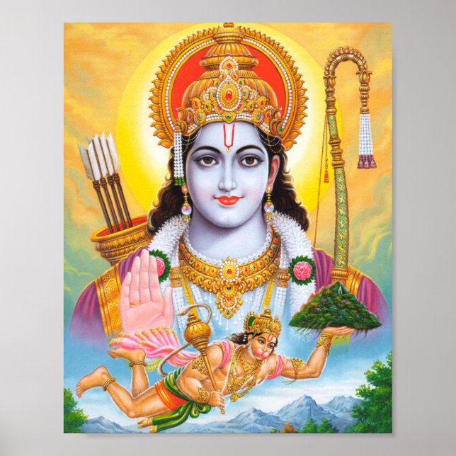 Lord Shree Ram Hindu Religion Poster (Front)
