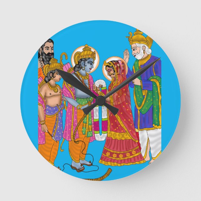 Lord Sita Ram Wall Clock (Front)