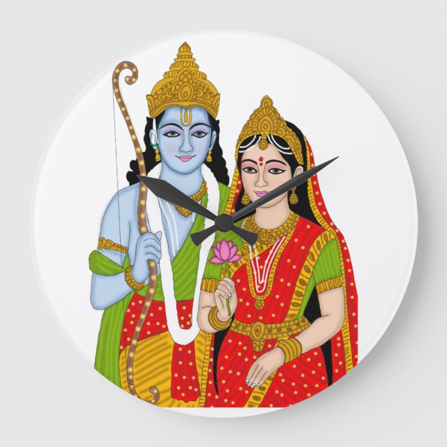 Lord Sitaram Clock – Divine Wall Decor & Home Deco (Front)