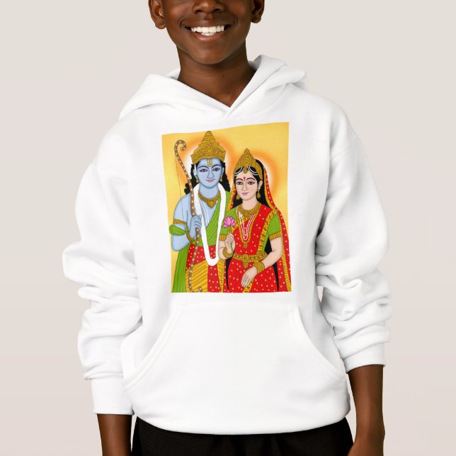 Lord Sitaram Hoodie – Spiritual Wear for Devotees (Front)