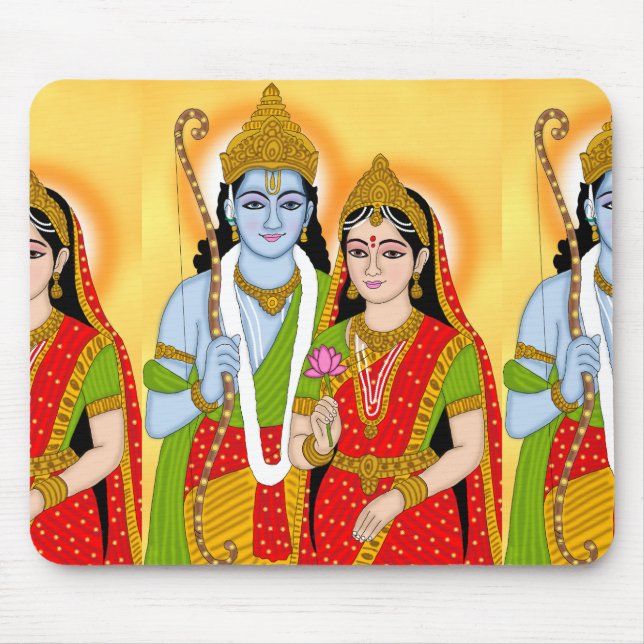 Lord SitaRam Mouse Pad – Spiritual Desk Accessory (Front)