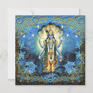 Lord Vishnu - Card, Greeting, Invite