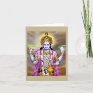 Lord Vishnu Floral Fine Art Card