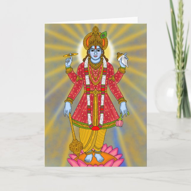 Lord Vishnu Greeting Card (Front)