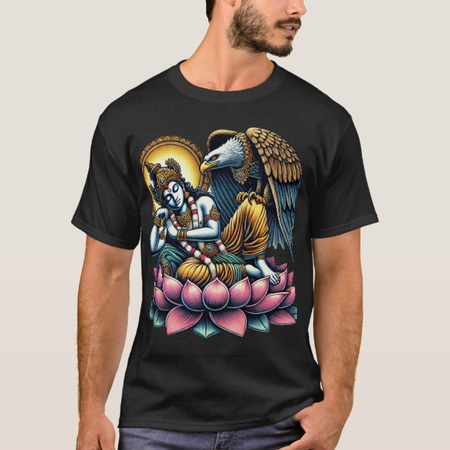 Lord Vishnu on Lotus in the Eagle Crypt: A Fusion  T-Shirt (Front)