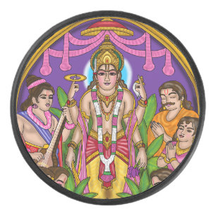 Lord Vishnu Satyanarayan Mouse Pad Hockey Puck