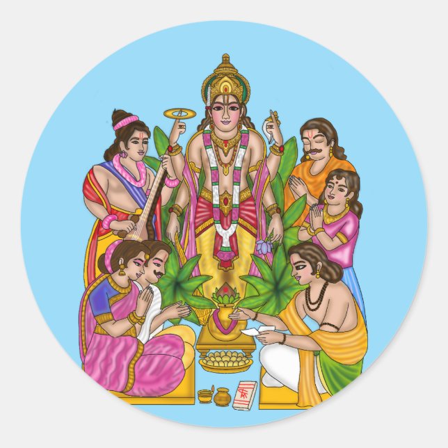Lord Vishnu Satyanarayan Sticker (Front)