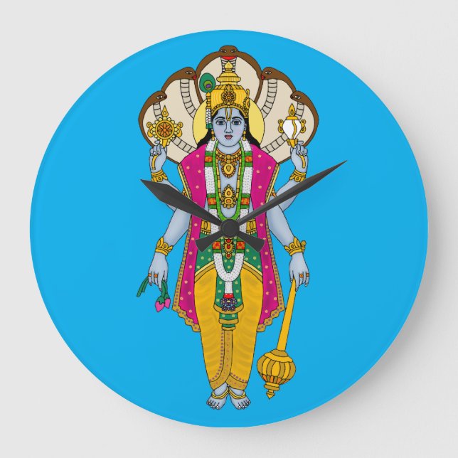Lord Vishnu Wall Clock (Front)