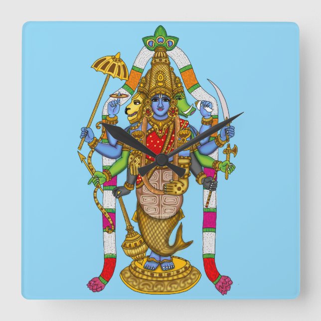 Lord Vishnu Wall Clock (Front)