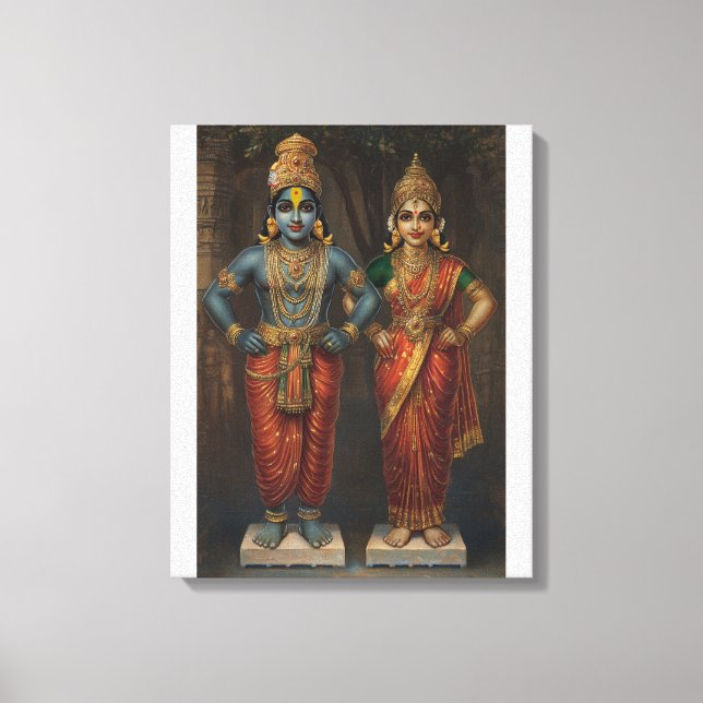 Lord Vitthal and Rakhumai Devi Canvas Wall Art (Front)