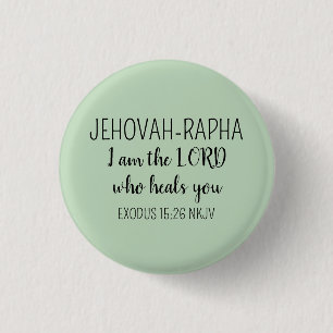 Lord Who Heals Light Green Simple Christian 3 Cm Round Badge