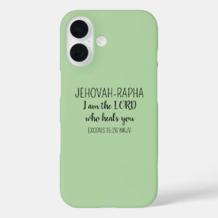 Lord Who Heals Light Green Simple Christian iPhone 16 Case