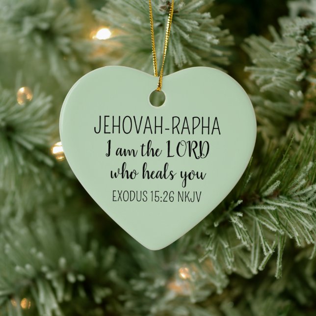 Lord Who Heals Light Green Simple Christian Ceramic Tree Decoration (Tree)