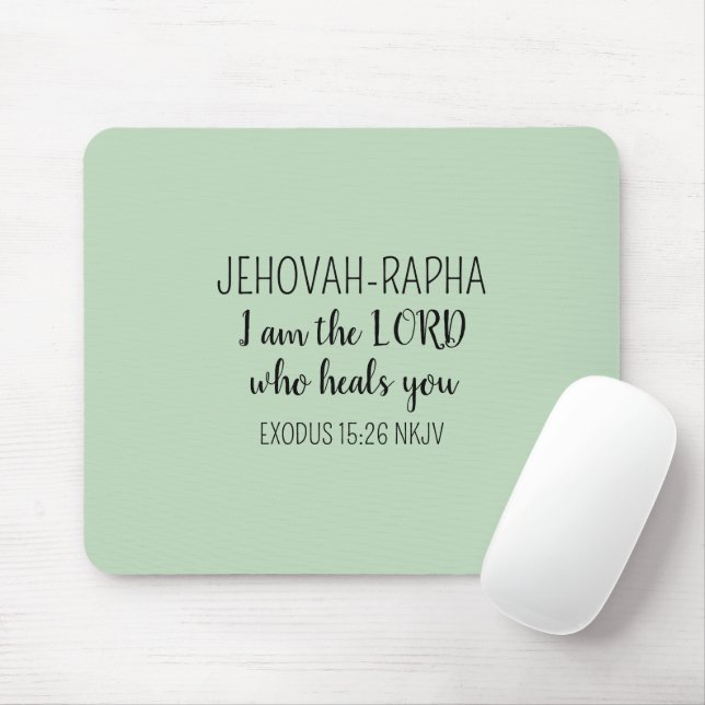 Lord Who Heals Light Green Simple Christian Mouse Mat (With Mouse)