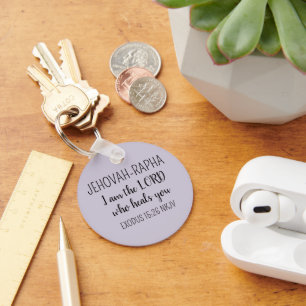 Lord Who Heals Light Purple Simple Christian Key Ring