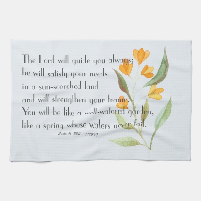 Lord Will Guide You Bible Verse Tea Towel (Horizontal)