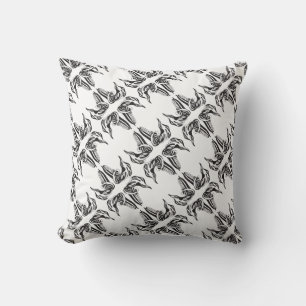 Lords-and-ladies Arum mono patterned pillow
