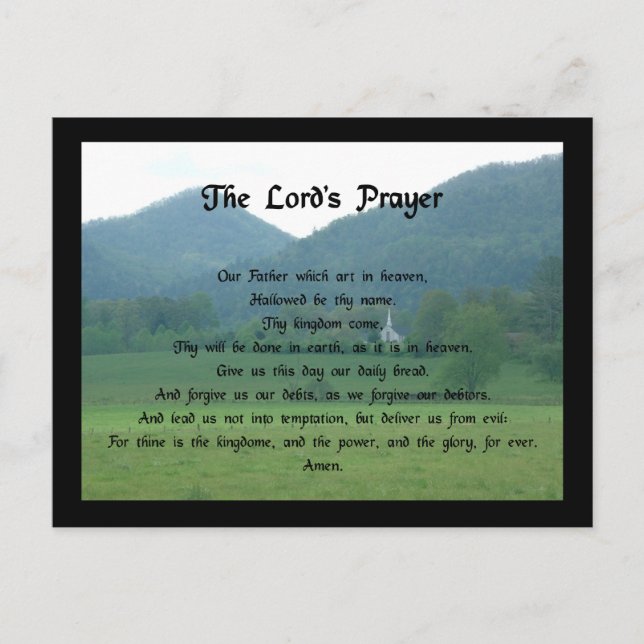 Lord's Prayer at Wolf Fork Valley Postcard (Front)
