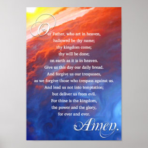 Lords Prayer Christian Inspirational Spiritual Poster