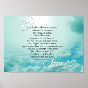 Lords Prayer Christian Spiritual Poster