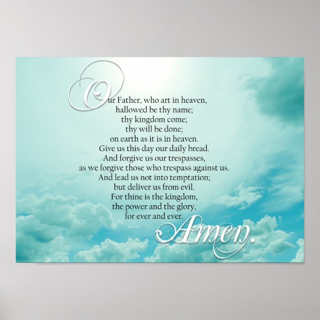 Lords Prayer Christian Spiritual Poster (Front)