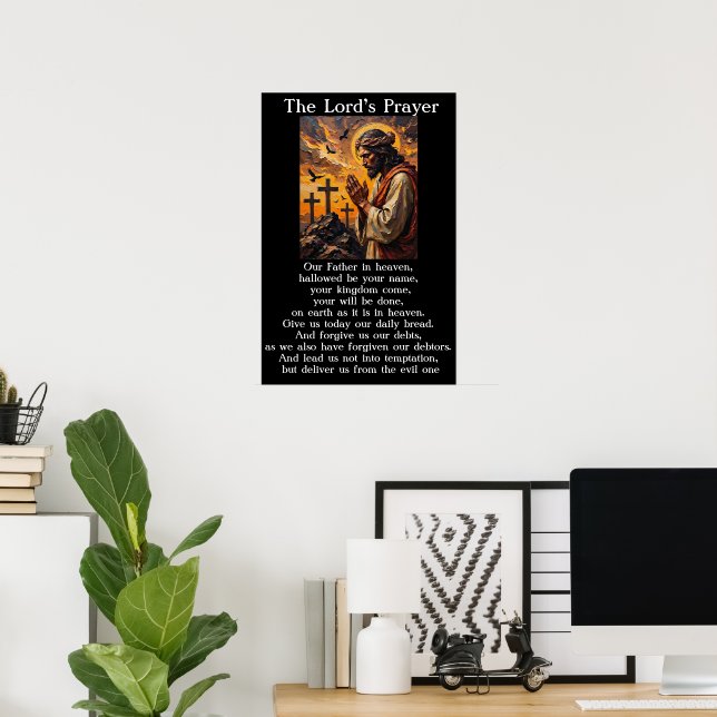 Lord's Prayer Gethsemane Devotion Prayer Artwork Poster (Home Office)