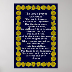 Lord's Prayer in a Dandelion Frame Poster