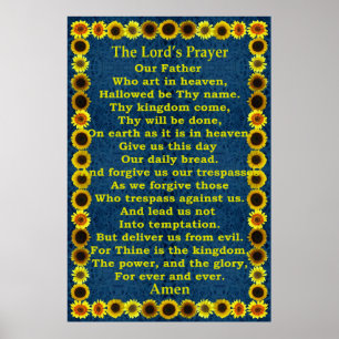 Lord's Prayer in a Sunflower Frame Poster