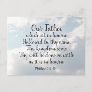 Lord's Prayer Matthew 6:9-10 Our Father, Postcard