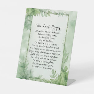 Lord's Prayer Watercolor Botanical Poster Print Pedestal Sign