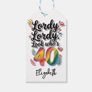 Lordy Lordy Look Who’s 40 Birthday Party Thank You Gift Tags