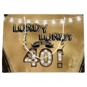 Lordy Lordy Look Who's 40 Birthday Balloons Large Gift Bag