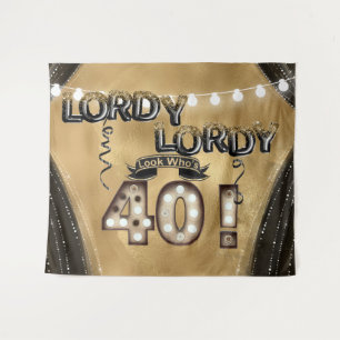 Lordy Lordy Look Who's 40 Birthday Balloons Tapestry