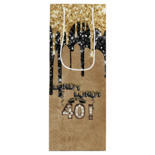 Lordy Lordy Look Who's 40 Birthday Balloons Wine Gift Bag