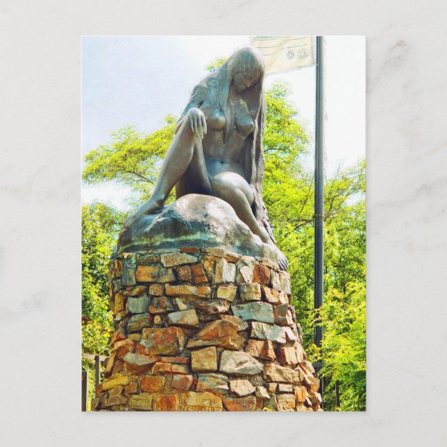 Lorelei Rhine River Statue Painting Effect Holiday Postcard (Front)