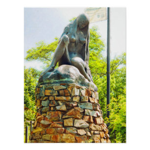 Lorelei Rhine River Statue Painting Effect Poster