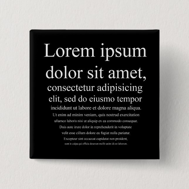 Lorem Ipsum 15 Cm Square Badge (Front)