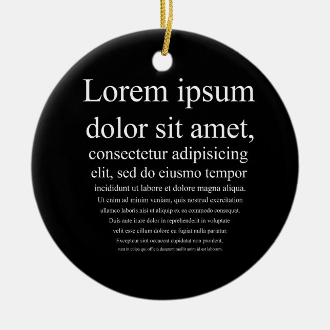 Lorem Ipsum Ceramic Tree Decoration (Front)