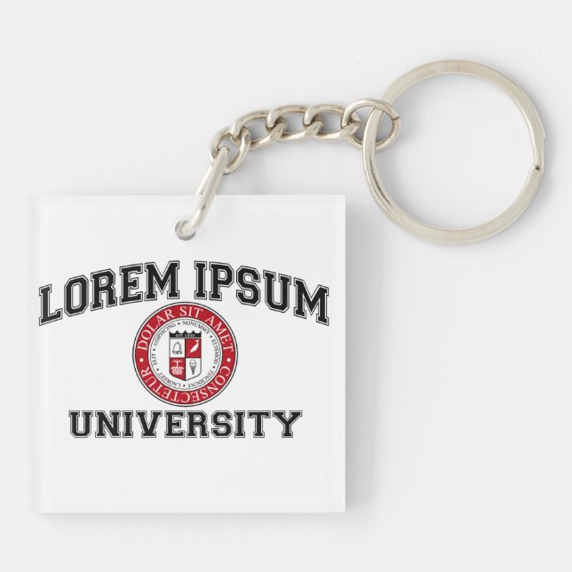Lorem Ipsum University College Alumni Dummy Latin Key Ring (Back)