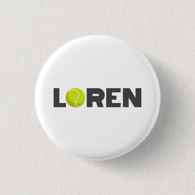 Loren Tennis 3 Cm Round Badge (Front)