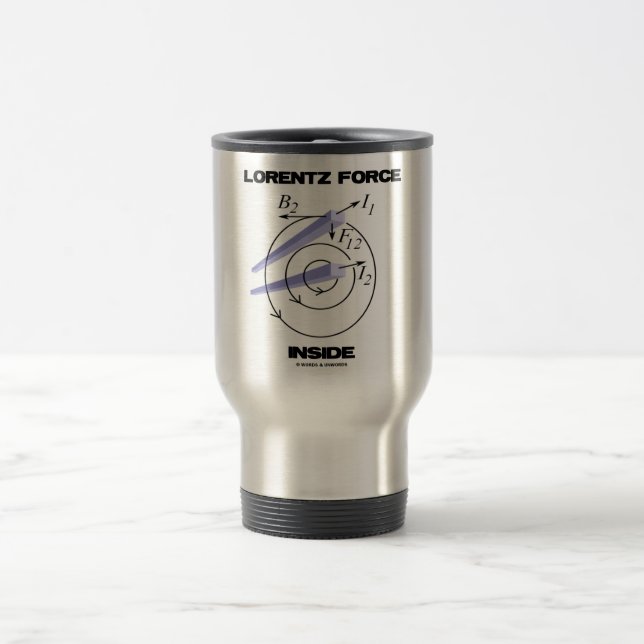 Lorentz Force Inside Electromagnetism Humour Travel Mug (Center)