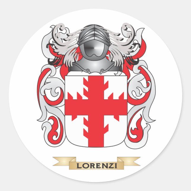 Lorenzi Coat of Arms (Family Crest) Classic Round Sticker (Front)