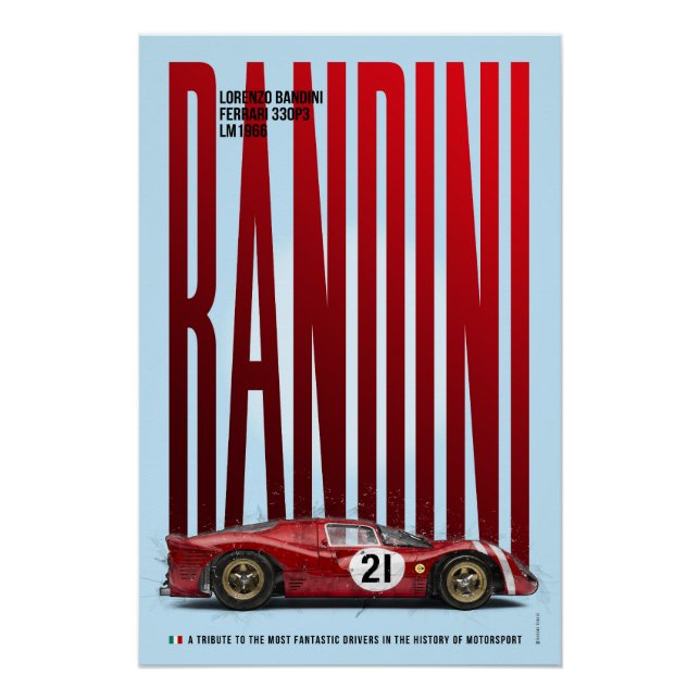 Lorenzo Bandini Tribute Ferrari 330P3 Poster (Front)
