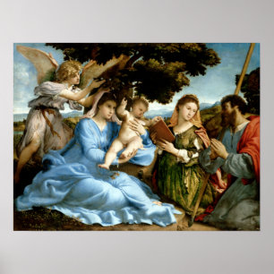 Lorenzo Lotto Madonna and Child with Saints Poster