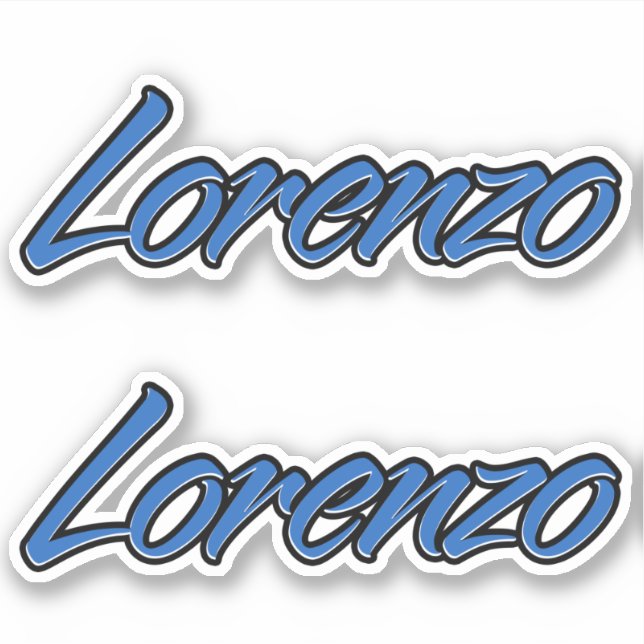 Lorenzo name blue sticker Sticker Sticker Sticker (Front)