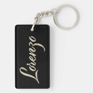 Lorenzo name whitegold key trailer ring